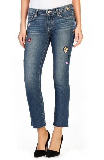 Women's Paige Legacy - Jacqueline Patch Raw Hem Ankle Skinny Jeans