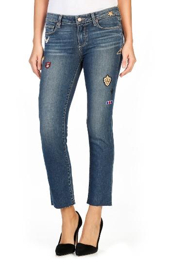 Women's Paige Legacy - Jacqueline Patch Raw Hem Ankle Skinny Jeans