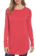 Women's Halogen Shirttail Wool & Cashmere Boatneck Tunic - Pink