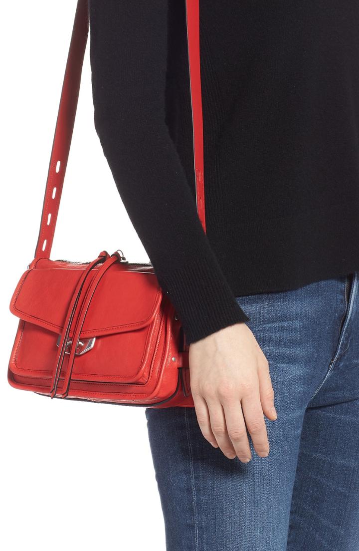 Rag & Bone Small Field Leather Messenger Bag - Red
