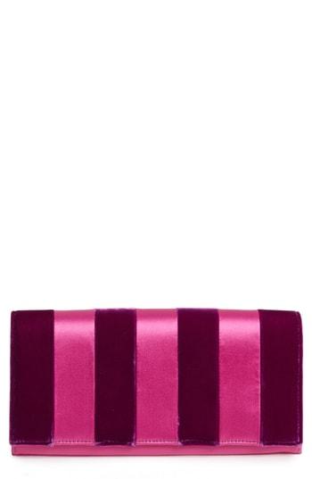 Diane Von Furstenberg Stripe East/west Velvet & Satin Clutch - Pink