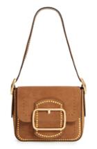 Tory Burch Small Sawyer Stud Suede Shoulder Bag - Brown
