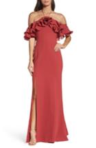 Women's C/meo Collective Immerse Ruffle Halter Gown - Red