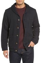 Men's Ugg Faux Shearling Lined Shawl Collar Cardigan, Size - Black