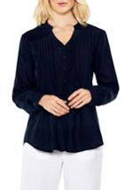 Women's Vince Camuto Split Neck Linen Blouse - Blue