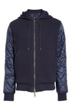 Men's Burberry Demford Reversible Quilted Hooded Jacket, Size - Blue