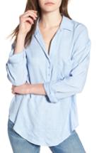 Women's Slouchy Pullover Shirt, Size - Blue