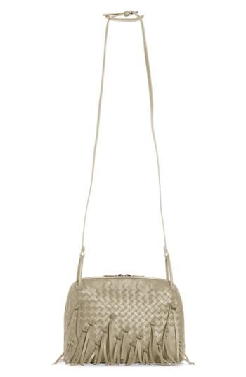 Bottega Veneta Nodini Fringe Leather Crossbody Bag - Grey