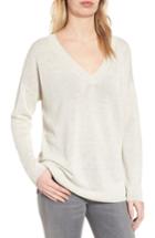 Petite Women's Eileen Fisher Organic Linen Sweater, Size P - White