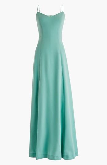 Women's J.crew Side Slit Sleeveless Maxi Dress - Blue/green