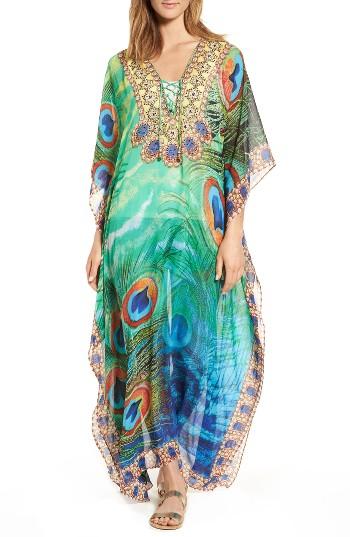 Women's Asa Kaftans Kashmir Long Kaftan - Green