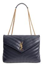 Saint Laurent Medium Loulou Matelasse Calfskin Leather Shoulder Bag - Blue
