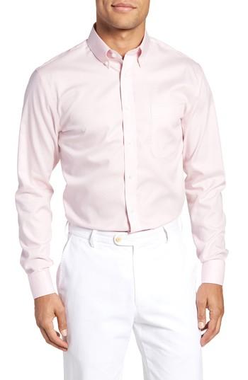 Men's Nordstrom Men's Shop Trim Fit Non-iron Dress Shirt - 32/33 - Pink
