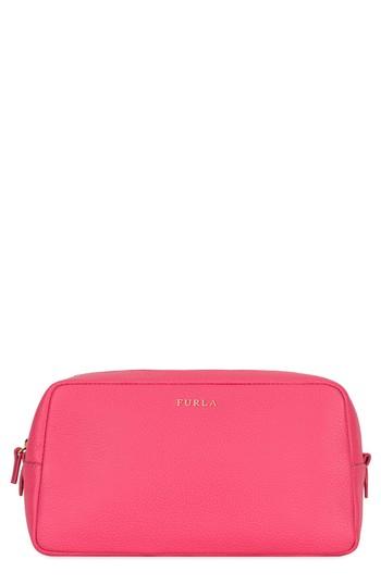 Furla Bloom Extra Large Leather Cosmetic Case, Size - Ortensia