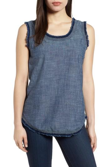 Women's Kenneth Cole New York Frayed Chambray Tank - Blue