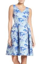 Women's Adrianna Papell Floral Fit & Flare Dress - Blue