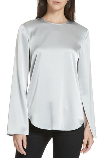 Women's Theory Bringam Georgette Top, Size - Metallic