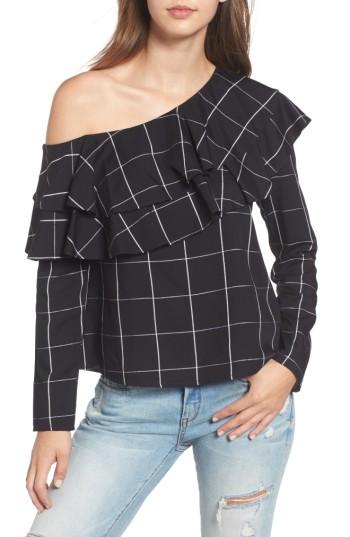 Women's Wayf Everett One-shoulder Ruffle Top - Black