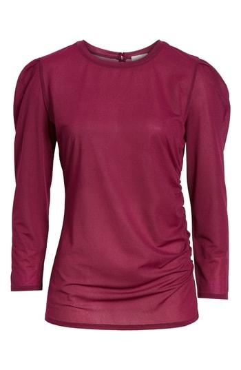 Women's Hinge Ruched Long Sleeve Top - Purple
