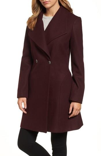 Women's Michael Michael Kors Missy Double Breasted Wool Blend Swing Coat