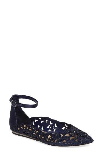 Women's Imagine By Vince Camuto Garyn Ankle Strap Flat M - Blue