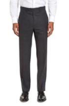 Men's Santorelli Romero Regular Fit Flat Front Trousers - Black