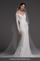 Women's Watters Visconti Long Sleeve Lace Gown, Size In Store Only - Ivory