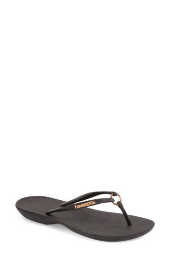Women's Havaianas 'ring' Flip Flop /38 Br - Black