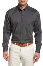 Men's Cutter & Buck Tailored Fit Nail Head Sport Shirt - Black