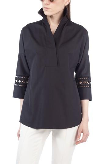 Women's Akris Punto Lace Trim Kimono Blouse