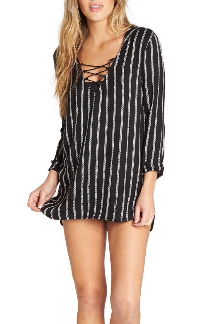 Women's Billabong Same Story Hooded Cover-up Tunic - Black