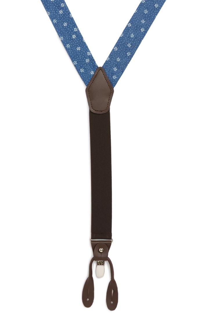 Men's Nordstrom Men's Shop Floral Chambray Suspenders