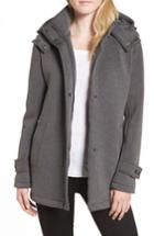 Women's Kenneth Cole New York Bonded Hooded A-line Jacket - Grey