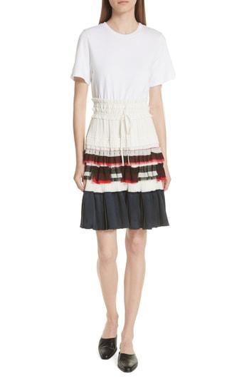 Women's 3.1 Phillip Lim Pleated Skirt T-shirt Dress - White