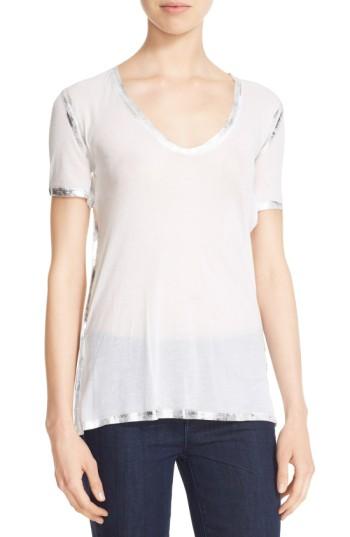 Women's Zadig & Voltaire 'tino' Foil Accent Tee - White