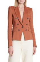 Women's Veronica Beard Diego Linen Blend Dickey Jacket - Orange