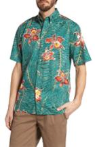 Men's Reyn Spooner Okika Oasis Traditional Fit Sport Shirt - Green