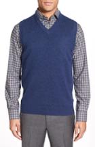 Men's Nordstrom Men's Shop Cashmere V-neck Sweater Vest - Blue