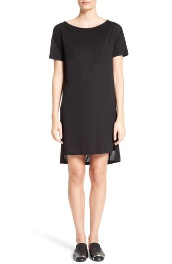Women's T By Alexander Wang Boatneck T-shirt Dress - Black