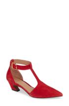 Women's Linea Paolo Greta T-strap Pump .5 M - Red
