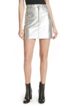 Women's Rag & Bone/jean Moss High Waist Leather Miniskirt - Metallic