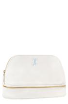Cathy's Concepts Monogram Faux Leather Cosmetics Case, Size - White K