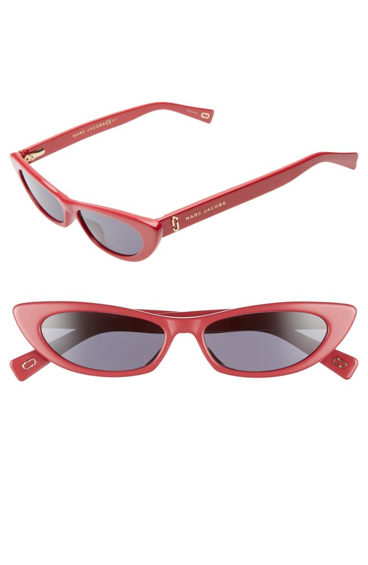 Women's Marc Jacobs 52mm Cat Eye Sunglasses - Red