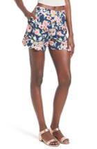 Women's June & Hudson High Waist Scallop Hem Shorts