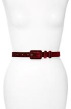 Women's Halogen Velvet Belt - Burgundy Stem