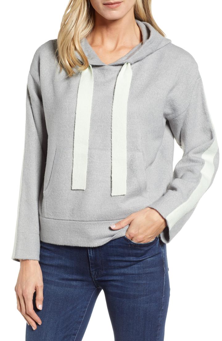 Women's Caslon Off-duty Hoodie Sweater, Size - Grey