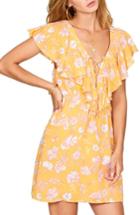 Women's Amuse Society Play Nice Lace-up Dress - Yellow
