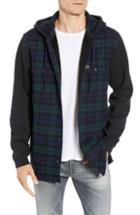 Men's Lacoste Regular Fit Check Hooded Flannel Shirt - Green