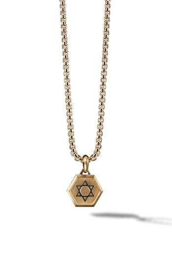 Men's David Yurman Star Of David 18k Gold Amulet Enhancer