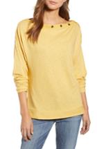 Women's Caslon Button Neck Tee - Yellow